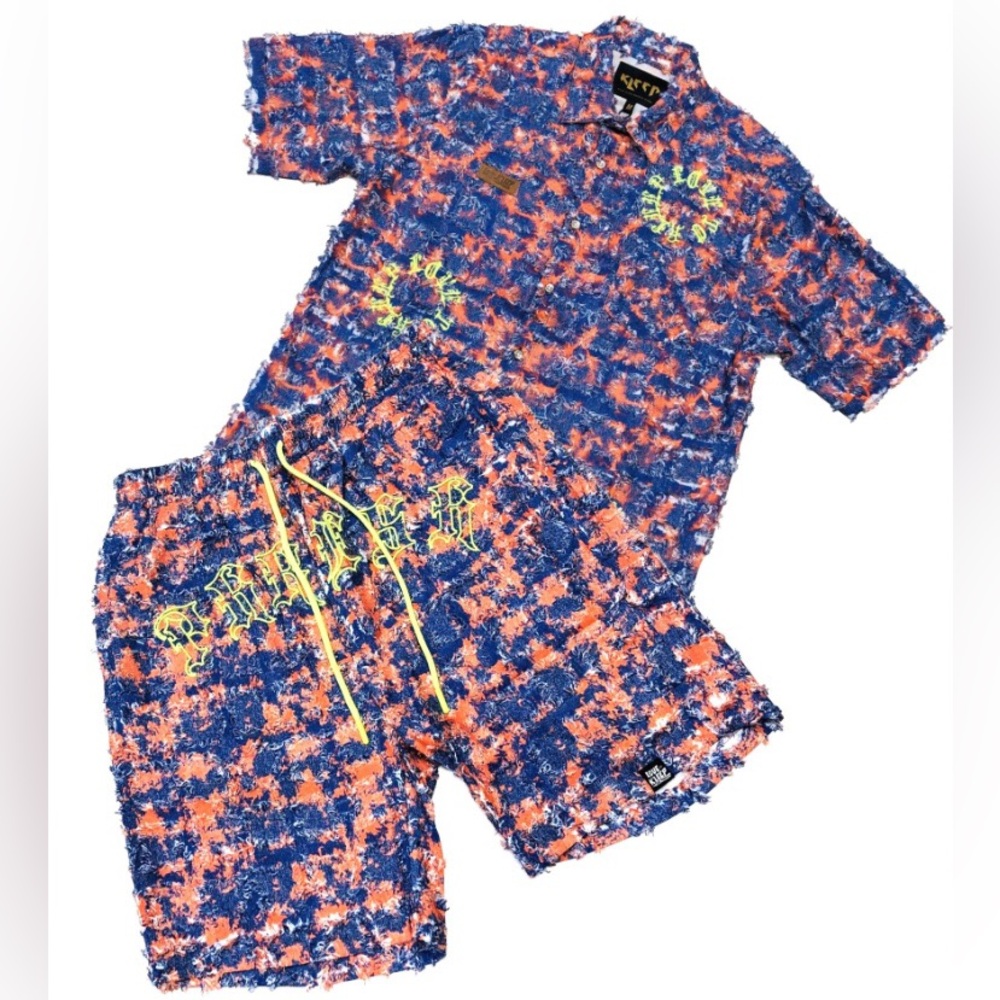 Love To Kleep Ripped and Repaired Short Set
Color:, Purple, Orange, Lime